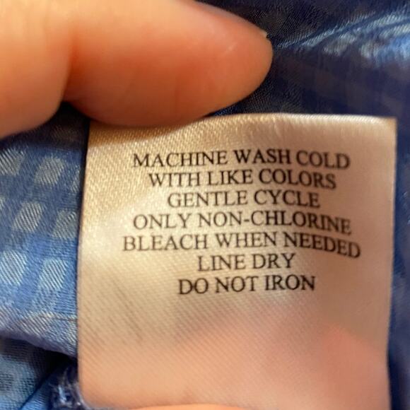 Como Black Women’s Size L Sheer Light Blue Check Blouse Long Sleeve V-Neck - Picture 6 of 7